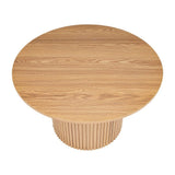 Luxe Ribbed Round Coffee Table Wooden