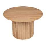 Luxe Ribbed Round Coffee Table Wooden