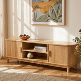 160cm Ribbed Natural Entertainment Unit