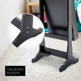 Mirror Jewellery Cabinet Organiser 2 Drawers LOWE 146cm BLACK