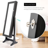 Mirror Jewellery Cabinet Organiser 2 Drawers LOWE 146cm BLACK