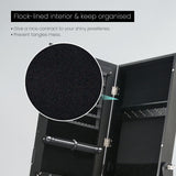 Mirror Jewellery Cabinet Organiser 2 Drawers LOWE 146cm BLACK