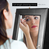 Mirror Jewellery Cabinet Organiser 2 Drawers LOWE 146cm BLACK