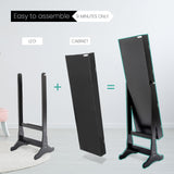 Mirror Jewellery Cabinet Organiser 2 Drawers LOWE 146cm BLACK