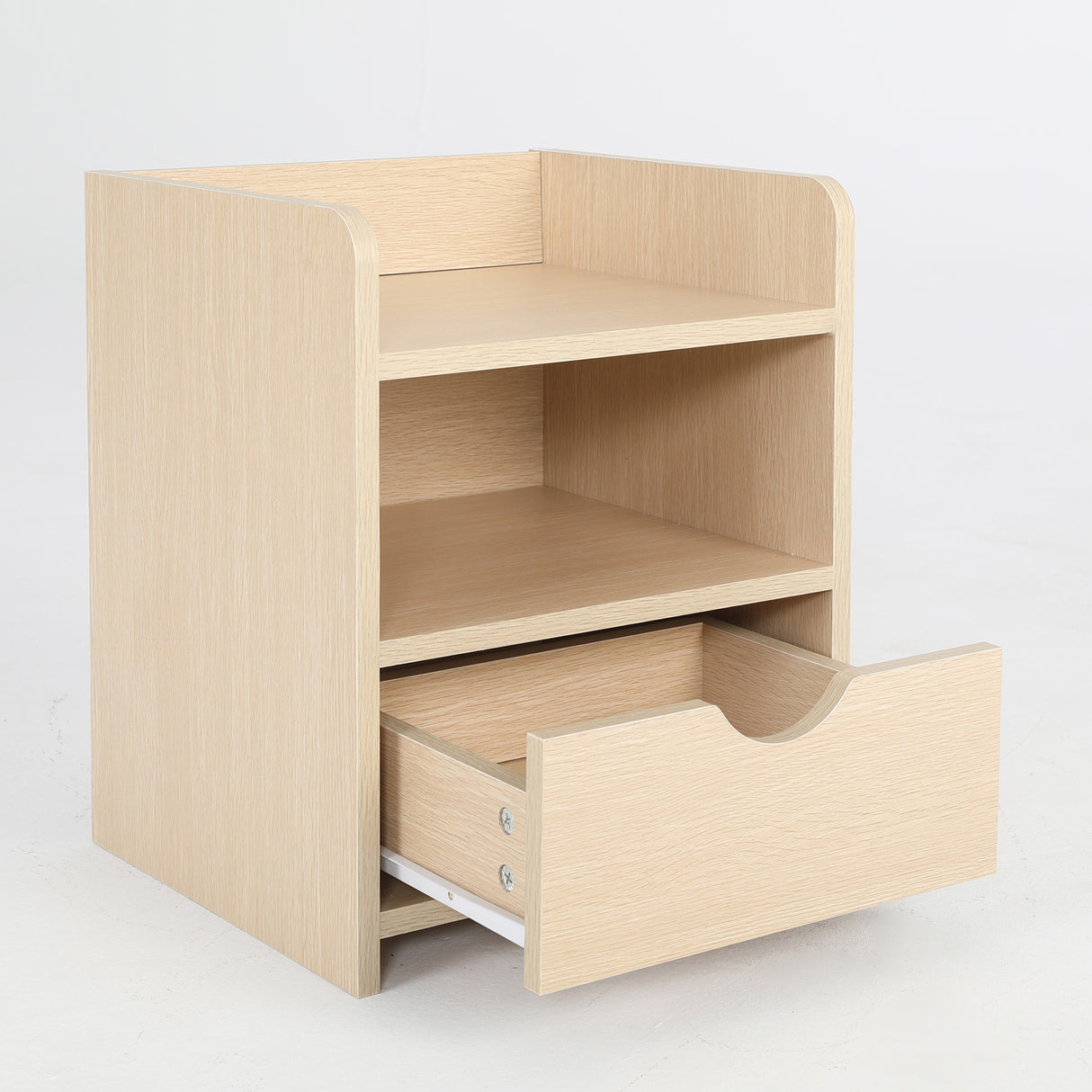 2X Bedside Table Side Storage Cabinet 2 Shelf LARK OAK