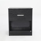 Nightstand Bedroom 1 Drawer 1 Shelf ELLA - BLACK