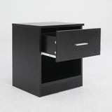 2X Bedside Table Side Storage Cabinet 1 Shelf ELLA - BLACK