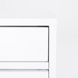 2X Bedside Table 2 Drawer Wood Leg SUZY WHITE