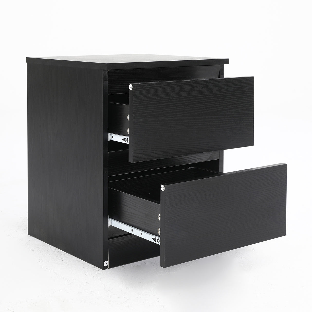2X Bedside Tables 2 Drawer JOSS BLACK