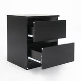 2X Bedside Tables 2 Drawer JOSS BLACK
