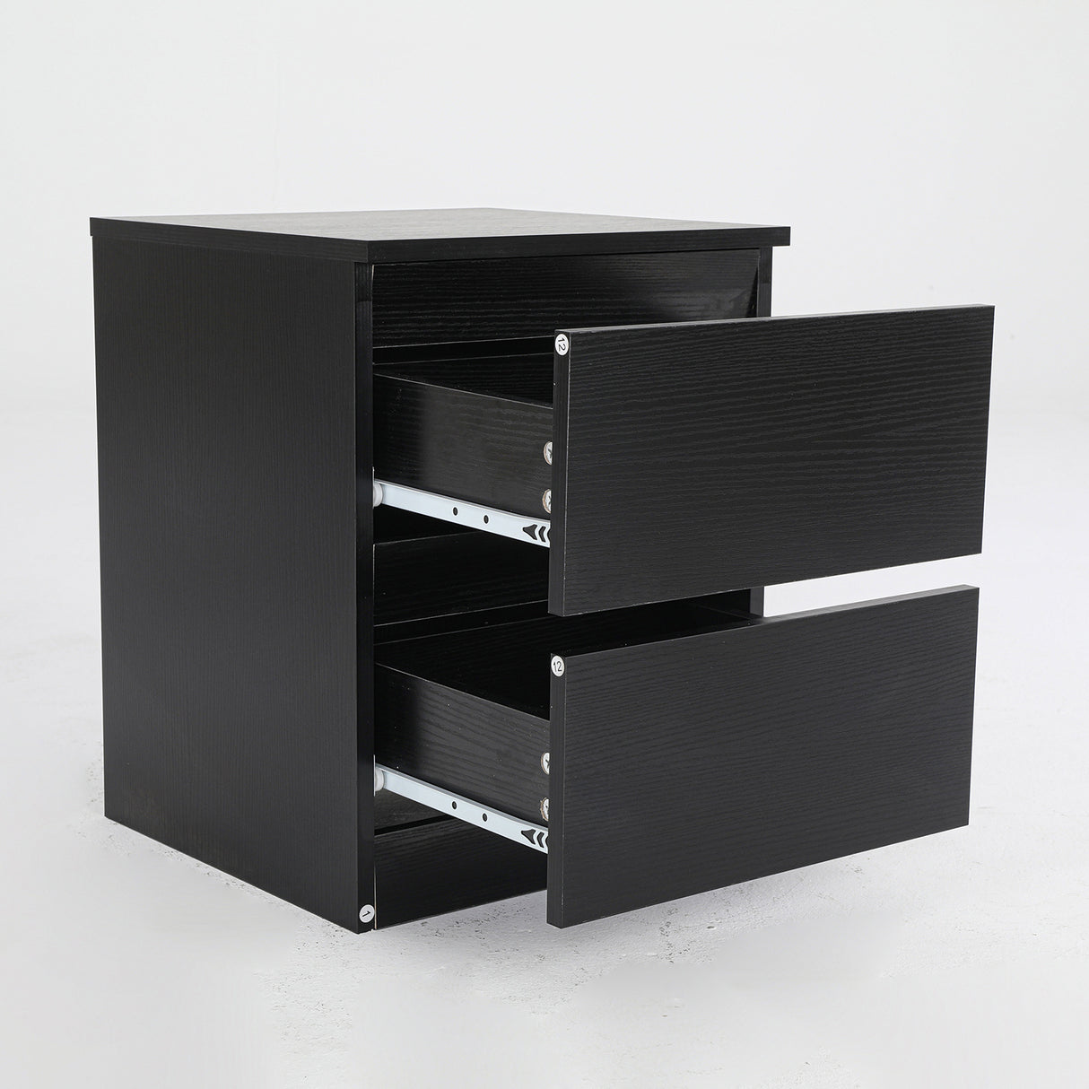 2X Bedside Tables 2 Drawer JOSS BLACK