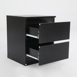 2X Bedside Tables 2 Drawer JOSS BLACK