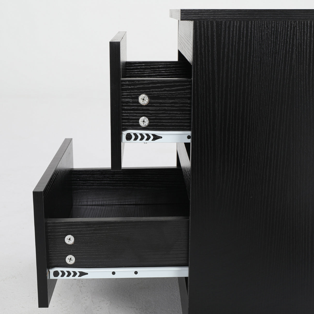 2X Bedside Tables 2 Drawer JOSS BLACK