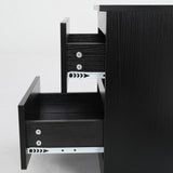 2X Bedside Tables 2 Drawer JOSS BLACK