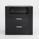 2X Bedside Table Side Storage Cabinet Shelf ZURI BLACK