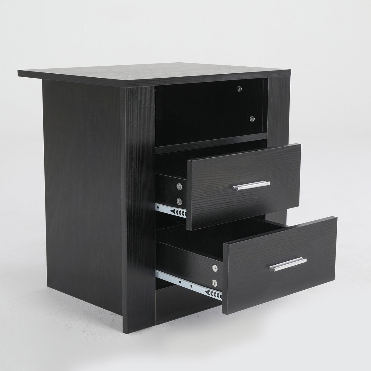2X Bedside Table Side Storage Cabinet Shelf ZURI BLACK