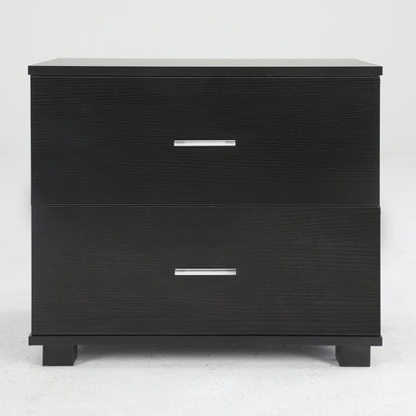 2X Bedside Table Bedroom 2 Drawer ETTA BLACK