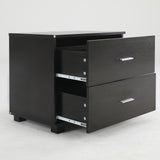 2X Bedside Table Bedroom 2 Drawer ETTA BLACK