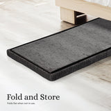 Foldable Storage Ottoman - Flip Lid Side Table Toy Blanket Organiser Seat KIRA BLACK
