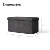 Foldable Storage Ottoman - Flip Lid Side Table Toy Blanket Organiser Seat KIRA BLACK