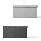 Foldable Storage Ottoman - Flip Lid Side Table Toy Blanket Organiser Seat KIRA GREY