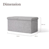 Foldable Storage Ottoman - Flip Lid Side Table Toy Blanket Organiser Seat KIRA GREY