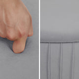 Side Table Storage Ottoman - Velvet Padded Stool Vanity Footstool REMY GREY