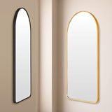 2 Set Wall Arch Mirror Arc Aluminum Frame Bathroom 50x100cm GOLD