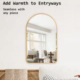 Wall Arch Mirror Arc Aluminum Frame Bathroom 50x80cm GOLD