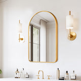 2 Set Wall Arch Mirror Arc Aluminum Frame Bathroom 50x80cm GOLD