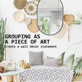 Wall Mirror Oval Aluminum Frame Bathroom 50x75cm BLACK