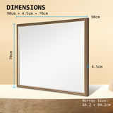 2 Set Wall Mirror Rectangular Frame Bathroom 70x90cm Antique Brown