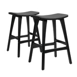 2X Wooden Bar Stool Padded PU Leather Dining Chair KANSO 65cm BLACK