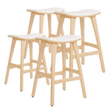 4X Wooden Bar Stool Padded Fabric Dining Chair KANSO 65cm BEIGE