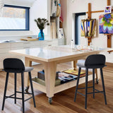 2X Wooden Bar Stool Dining Chair Ash Wood ELISE 65cm BLACK