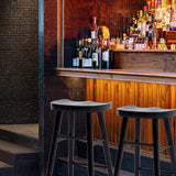 2X Wooden Bar Stool Dining Chair Pine Wood FRIDA 65cm BLACK