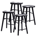 4X Wooden Bar Stool Dining Chair Pine Wood FRIDA 65cm BLACK