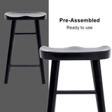 4X Wooden Bar Stool Dining Chair Pine Wood FRIDA 65cm BLACK