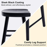 4X Wooden Bar Stool Dining Chair Pine Wood FRIDA 65cm BLACK