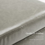 2X Storage Ottoman Foot Stool Cube Tuffet Seat 45cm PU Leather GREY