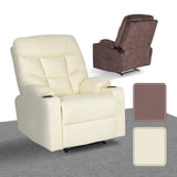 8-Point Electric Massage Recliner Chair - PU Leather Lounge Sofa Armchair ARLEEN BEIGE