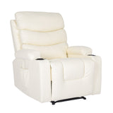 8-Point Electric Massage Recliner Chair - PU Leather Lounge Sofa Armchair CELINA CREAM
