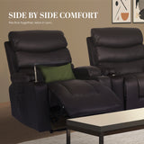 8-Point Electric Massage Recliner Chair - PU Leather Electric Lounge Sofa Armchair HARLOW BROWN