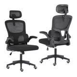 Work Office Chair - Lumber Support, Flip-up Armrest, Adjustable Headrest SITIO - Black