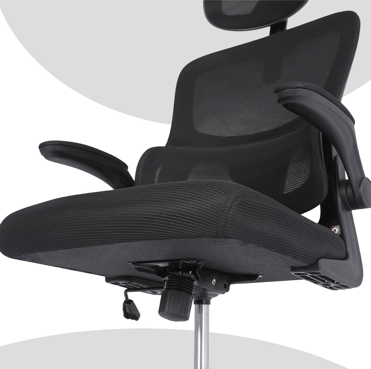 Work Office Chair - Lumber Support, Flip-up Armrest, Adjustable Headrest SITIO - Black