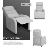 Home Recliner Chair - Linen Fabric Sofa Lounge Armchair SHILOH GREY