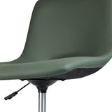 2 Set Office Desk Chair - PU Leather Home Swivel Chair Cut-Out Seat HALO GREEN
