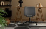 2 Set Office Desk Chair - PU Leather Home Swivel Chair Cut-Out Seat HALO GREY