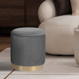 3 Piece Set Storage Ottoman - Blanket Box Velvet Padded Bench Stool FAYE GREY