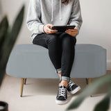 Coffee Table Storage Ottoman - Corduroy Padded Blanket Box Bench ESME - DUSTY BLUE